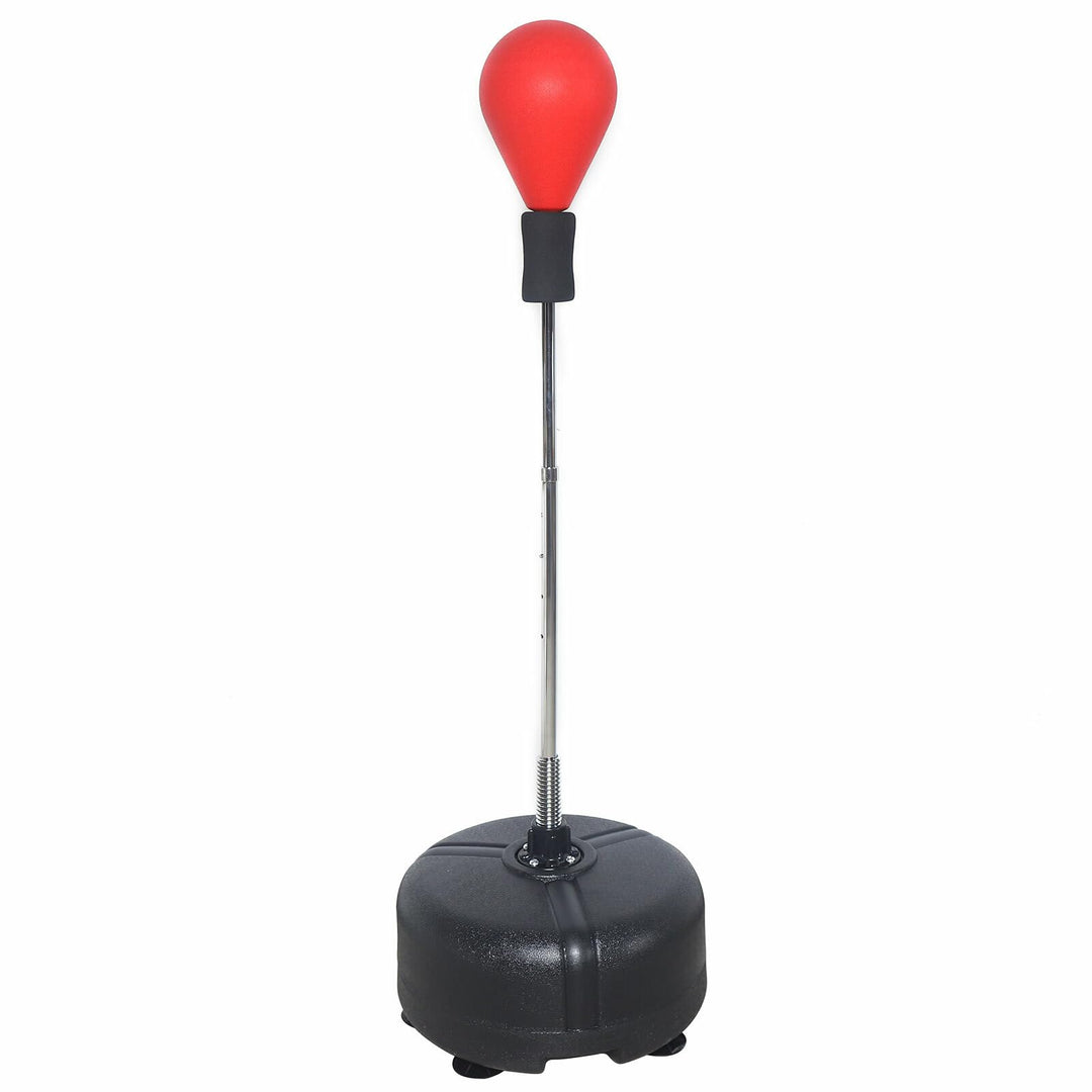 Rot Punchingball Boxstand Standbox Trainer, Höhenverstellbarer 125-157CM 90 °Rückprallwinkel Standbo