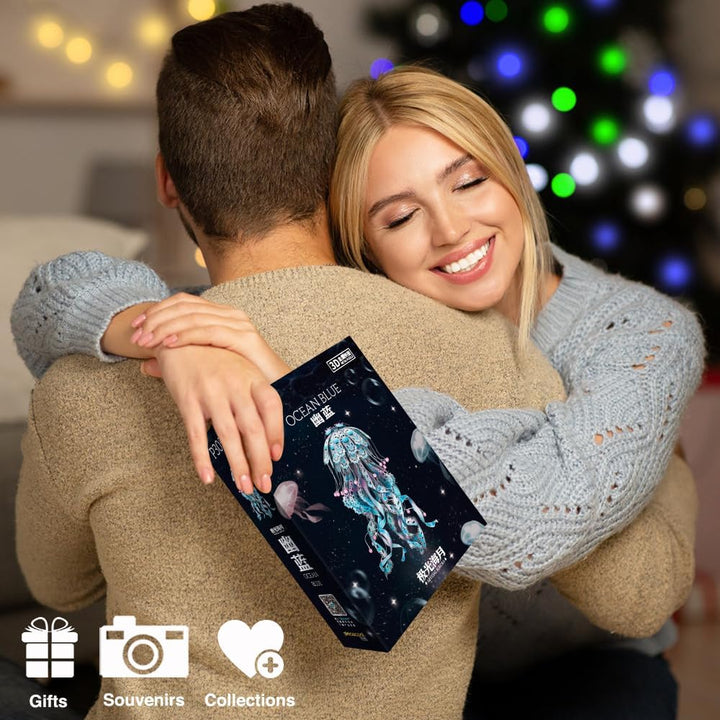 Piececool 3D Puzzle Metall Quallen, 3D Metall Puzzle Meeresbiologisches Modell für 340 Edelstahl, Ga