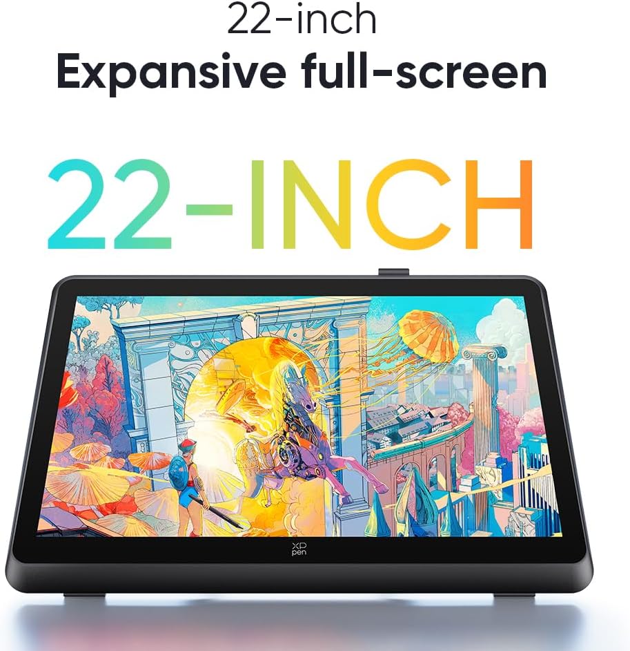 XPPEN Artist 22 Plus Grafiktablett mit Display 16K Druckstufen, Grafiktablett Digital Zeichnung FHD