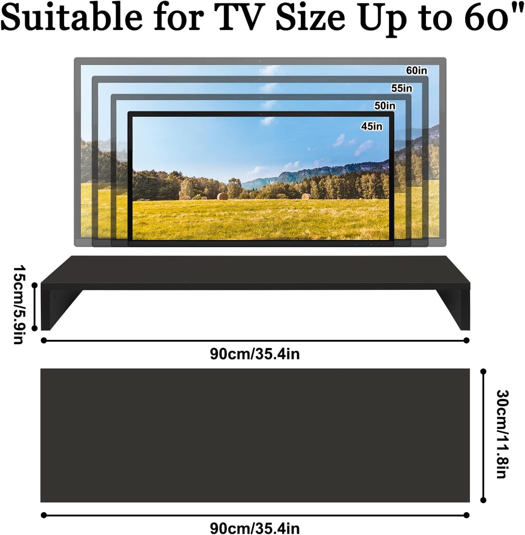TV-Aufsatz mit Erhöhung,PC Regal Aufsatz Bildschirmerhöhung Hochglanz, Ideal für TV-Erhöhung und Sch