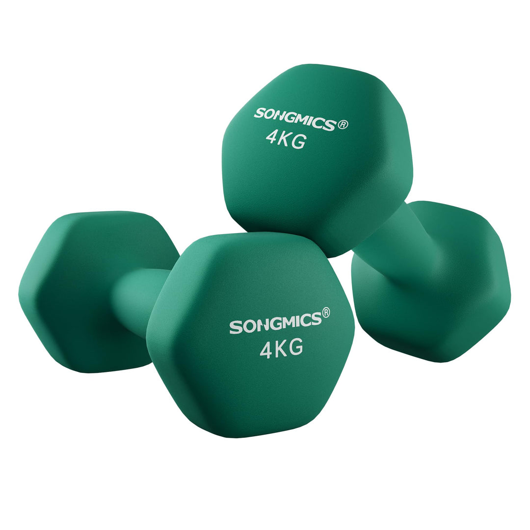 SONGMICS Hanteln, 2er Set, Hantelset, Kurzhanteln, Hexagon, Neopren-Beschichtung, Krafttraining, Wor