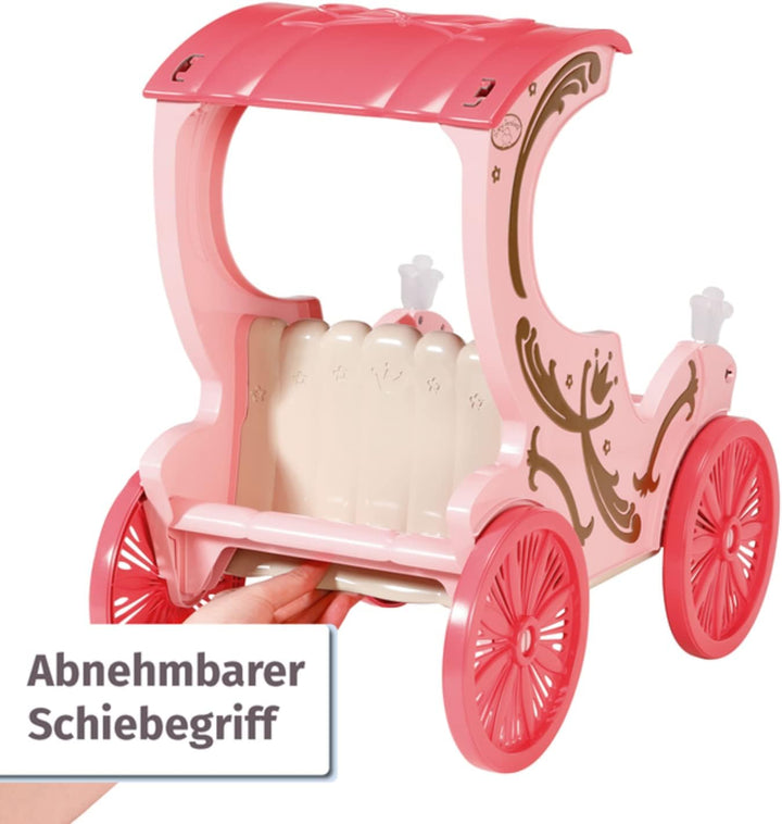 Zapf Creation 707210 Baby Annabell Little Sweet Kutsche &amp; Pony, 2in1 Puppenwagen und Kutsche mit Plü