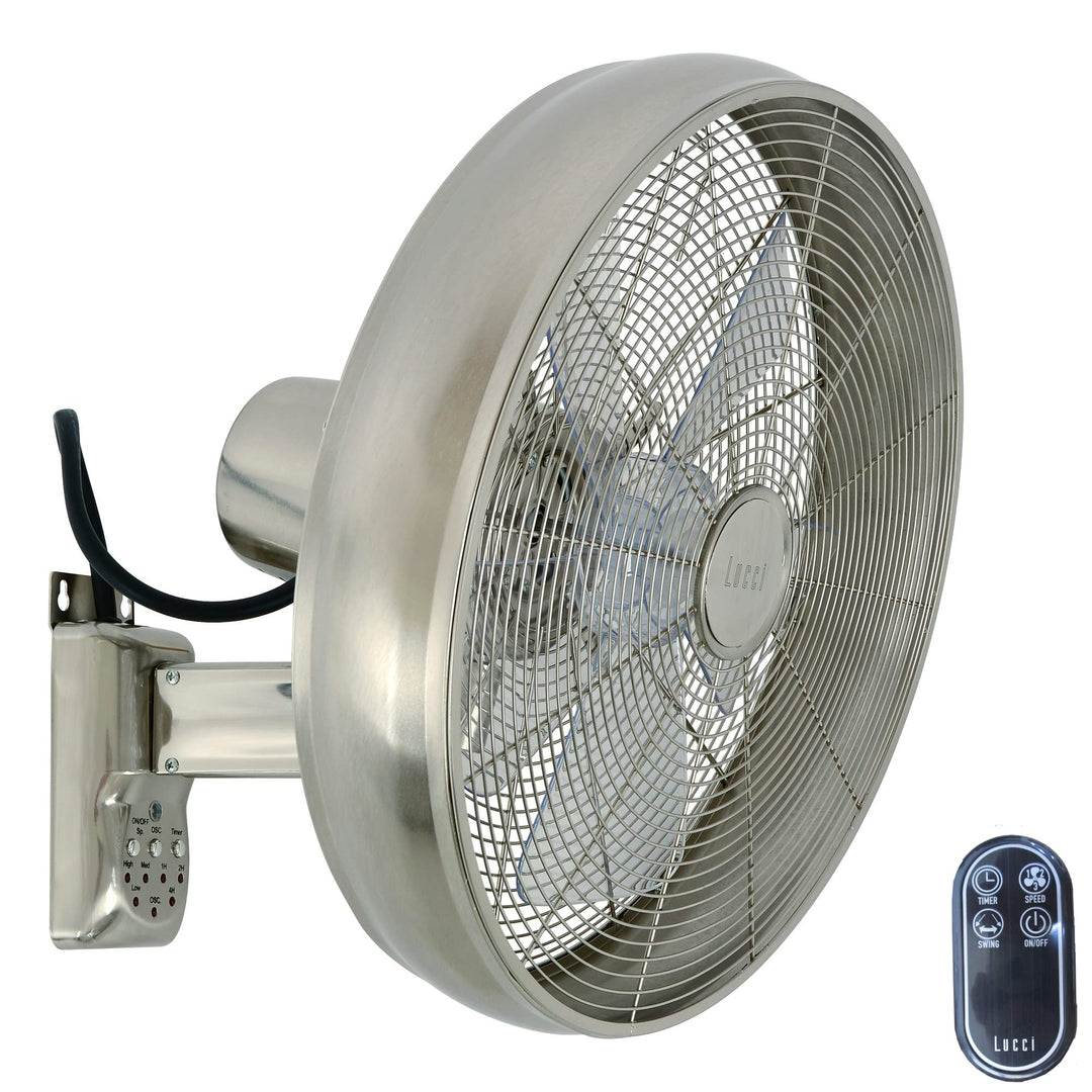 LUCCI AIR 213126EU Breeze Wandventilator mit Fernbedienung, Stahl, Stahl
