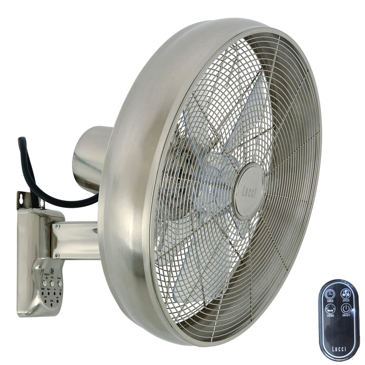 LUCCI AIR 213126EU Breeze Wandventilator mit Fernbedienung, Stahl, Stahl
