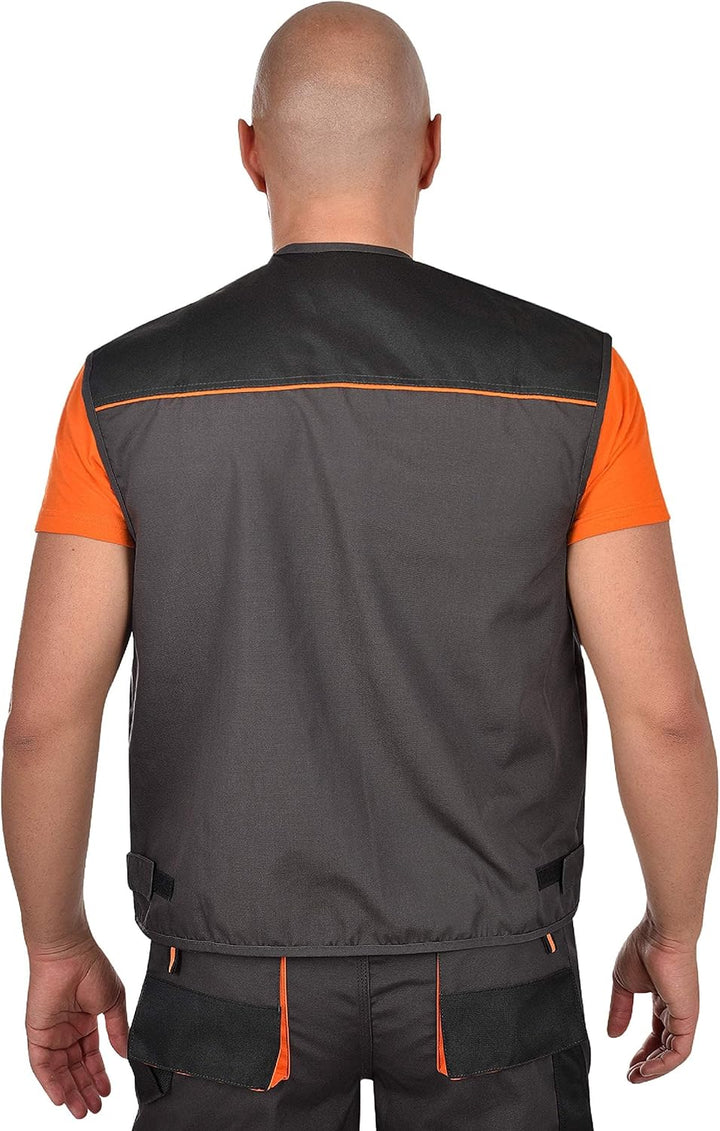 BWOLF Atlas Multifunktionale Arbeitsweste Herren Arbeitsweste Classic Grau/Orange S Grau/Schwarz/Ora