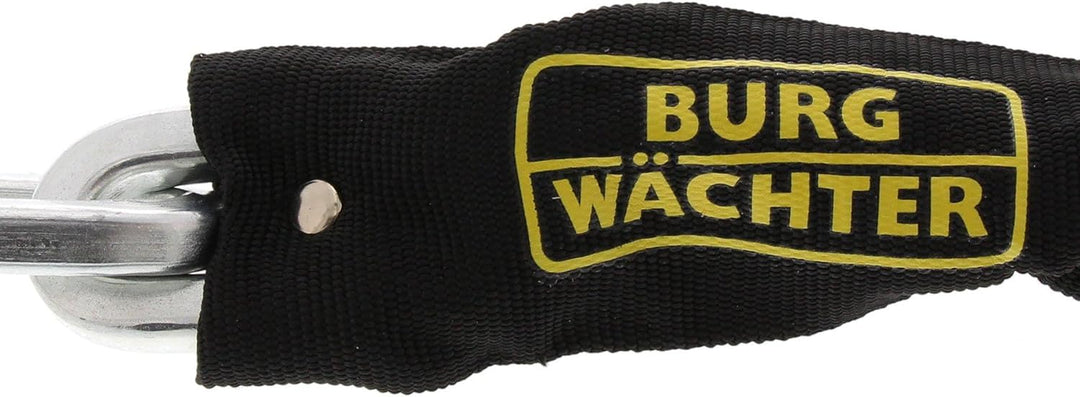 BURG-WÄCHTER Gehärtete Vierkantkette mit hochwertiger Textilummantelung, GKM 10/200, Schwarz, 200 cm