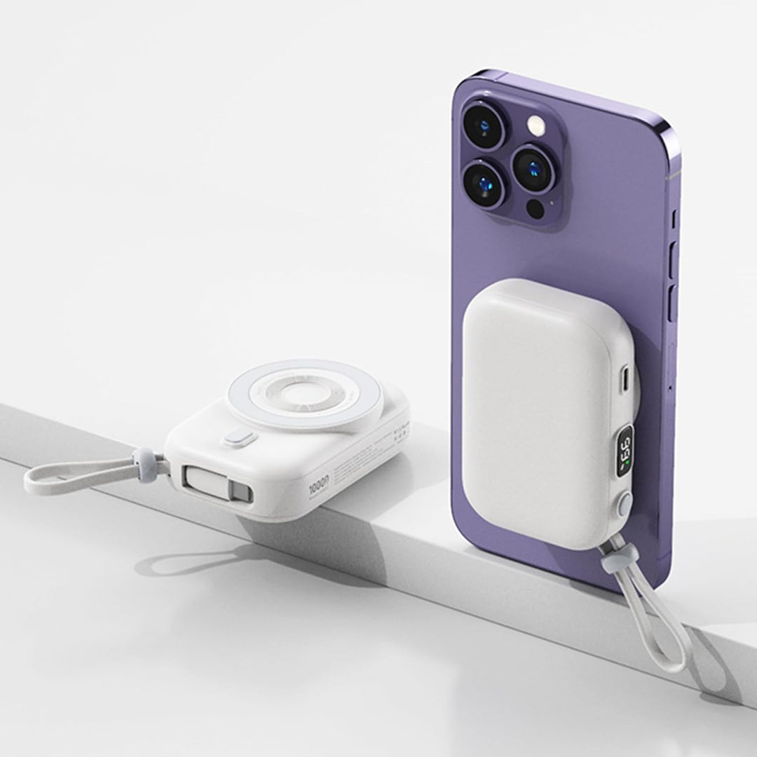 Mini Powerbank 10000mAh mit Magnetischer Schnellladung & 20W PD, 22.5W Max, Tragbare Externe Batteri
