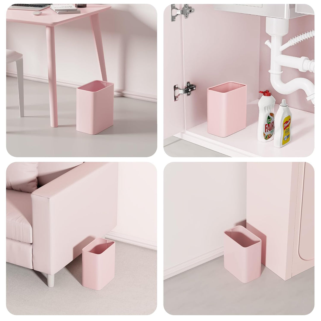 Cesun Pinker Badezimmer-Mülleimer, klein, modern, Metall-Mülleimer, Büroabfalleimer, Edelstahl-Mülle