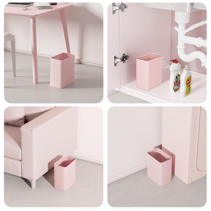 Cesun Pinker Badezimmer-Mülleimer, klein, modern, Metall-Mülleimer, Büroabfalleimer, Edelstahl-Mülle
