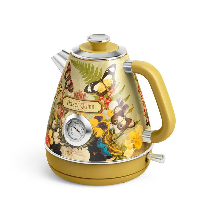 Hazel Quinn Wasserkocher Retro Vintage Design Edelstahl, BPA-frei, Automatische Abschaltung, Wasserk
