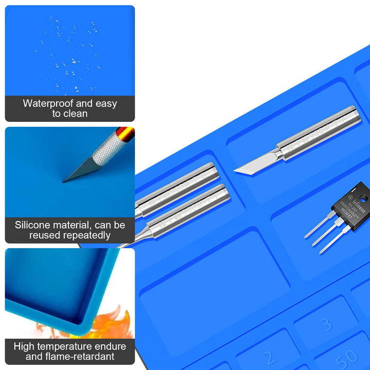 Lötmatte Antistatische Reparatur matte, Extra Gross 70x40cm Lötmatte Silikon 500℃ Hitzebeständige Ro