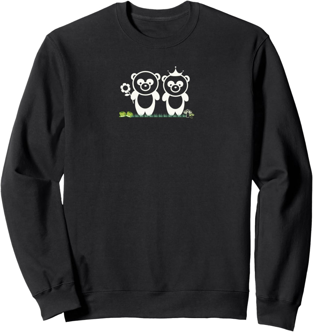 Niedlicher Kawaii-Anime-Panda-Bär, hält die Hände, liebe niedliche Pandas Sweatshirt