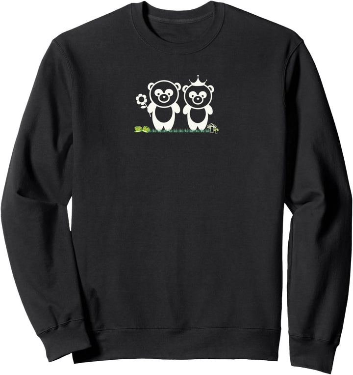 Niedlicher Kawaii-Anime-Panda-Bär, hält die Hände, liebe niedliche Pandas Sweatshirt