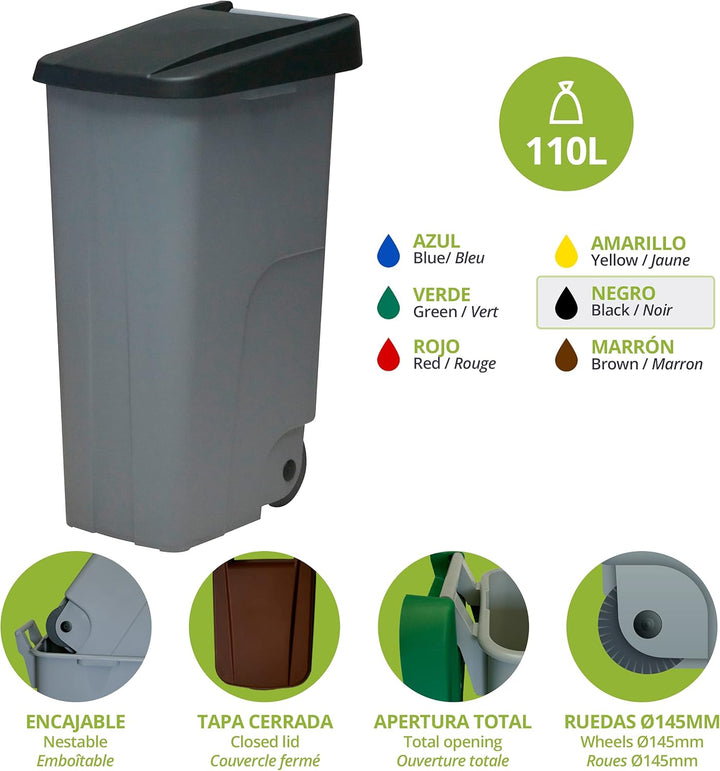 Denox Behälter Eco, 110 L, schwarz