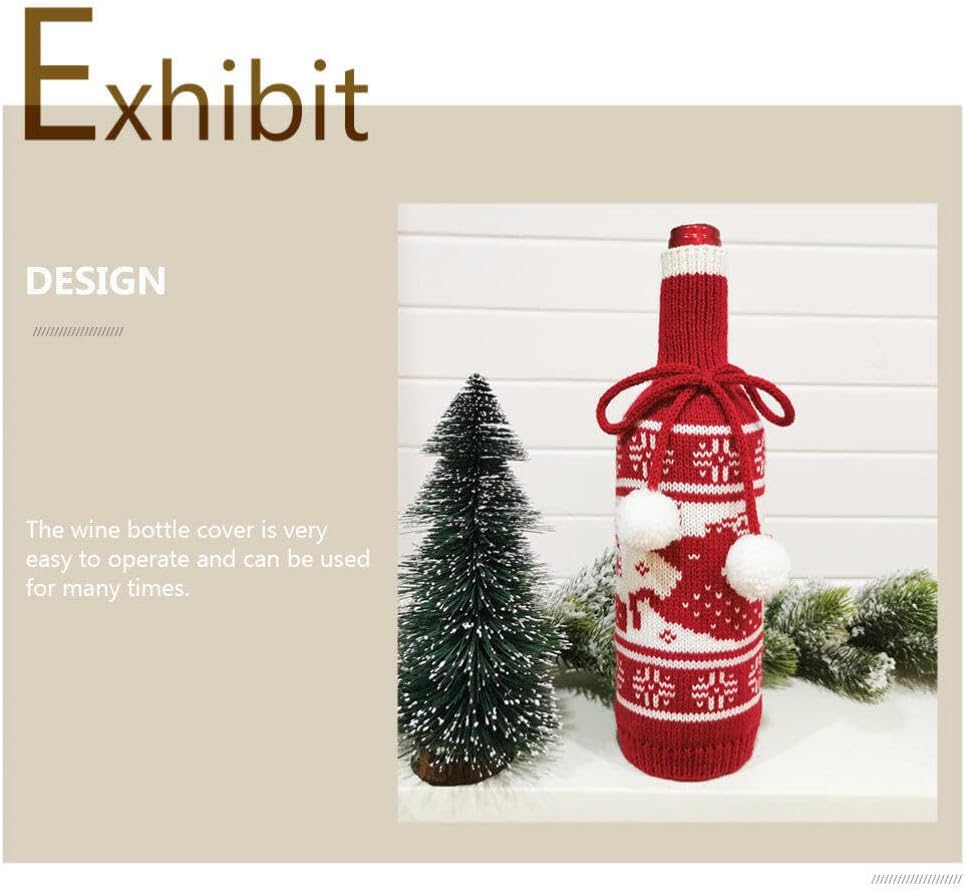 Weihnachten Weinflasche Abdeckung Taschen Flaschenüberzug: 3 Stücke Weintüten Flaschentasche Cover F