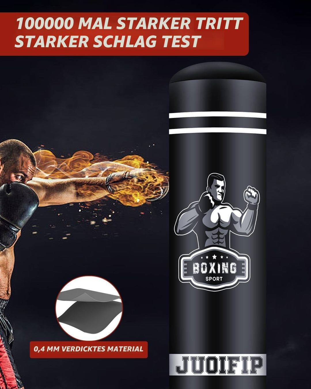 NZQXJXZ Boxsack Stehend für Erwachsene, 175 cm Schwerer Boxsack- Männer Stehboxsack Aufblasbarer Kic
