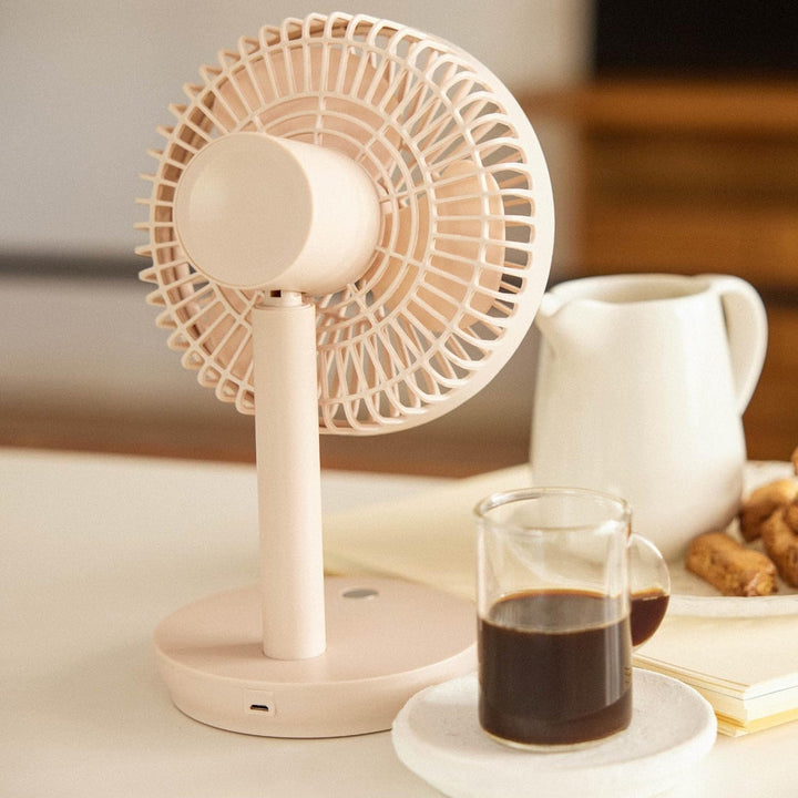 Newlux - Tischventilator USB Windpure Desk W300 mit 4 Gelängen, schwenkbarer Kopf, Lithium-Akku bis