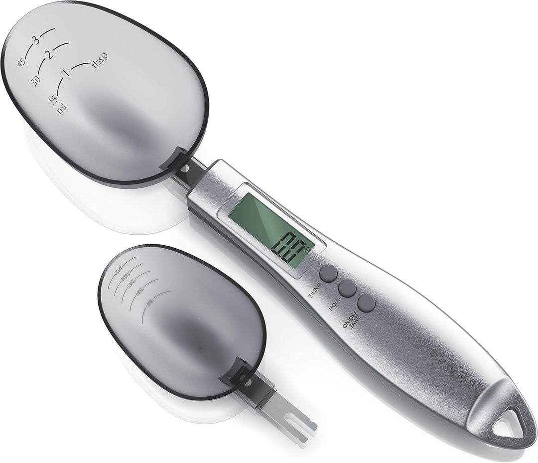 Arendo - Digitale Löffelwaage - Messlöffel von 1 g bis 300 g - Exakte Küchenwaage auf 0,1g - Feinwaa