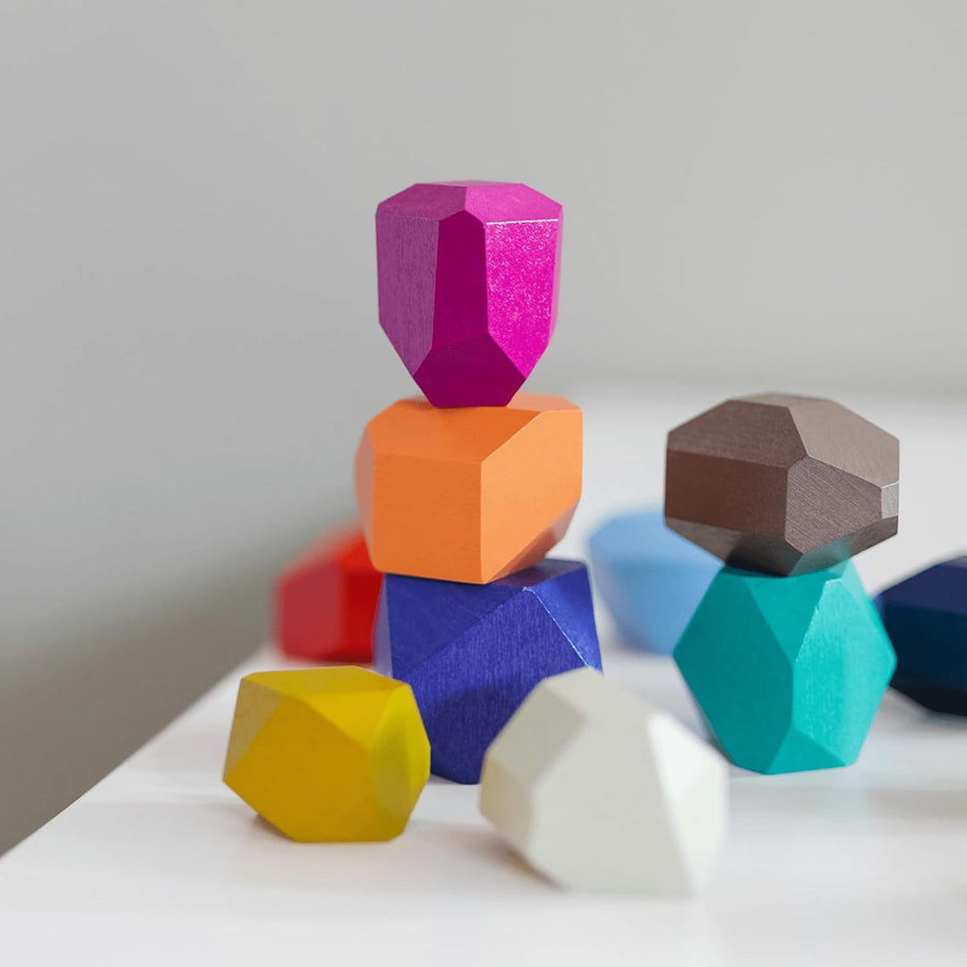 Remember Stapelspiel 'Torrino' für Kinder - Holzspielzeug Bunte Stapelsteine, Lernspiel für Koordina