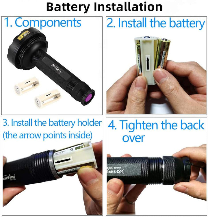 Alonefire SV128 395nm UV Taschenlampe 128 LED Schwarzlicht Taschenlampe für Skorpion, Haustier Urin