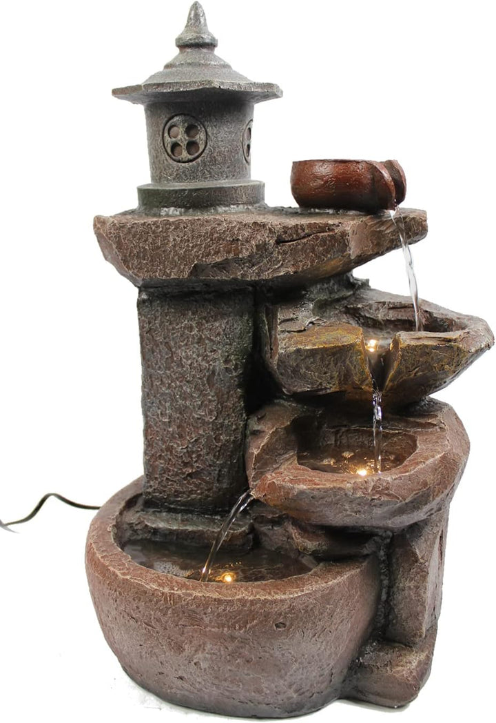 Springbrunnen BK851 Wasserfall mit Beleuchtung Gartenbrunnen Zimmerbrunnen Kaskade Brunnen Terrassen