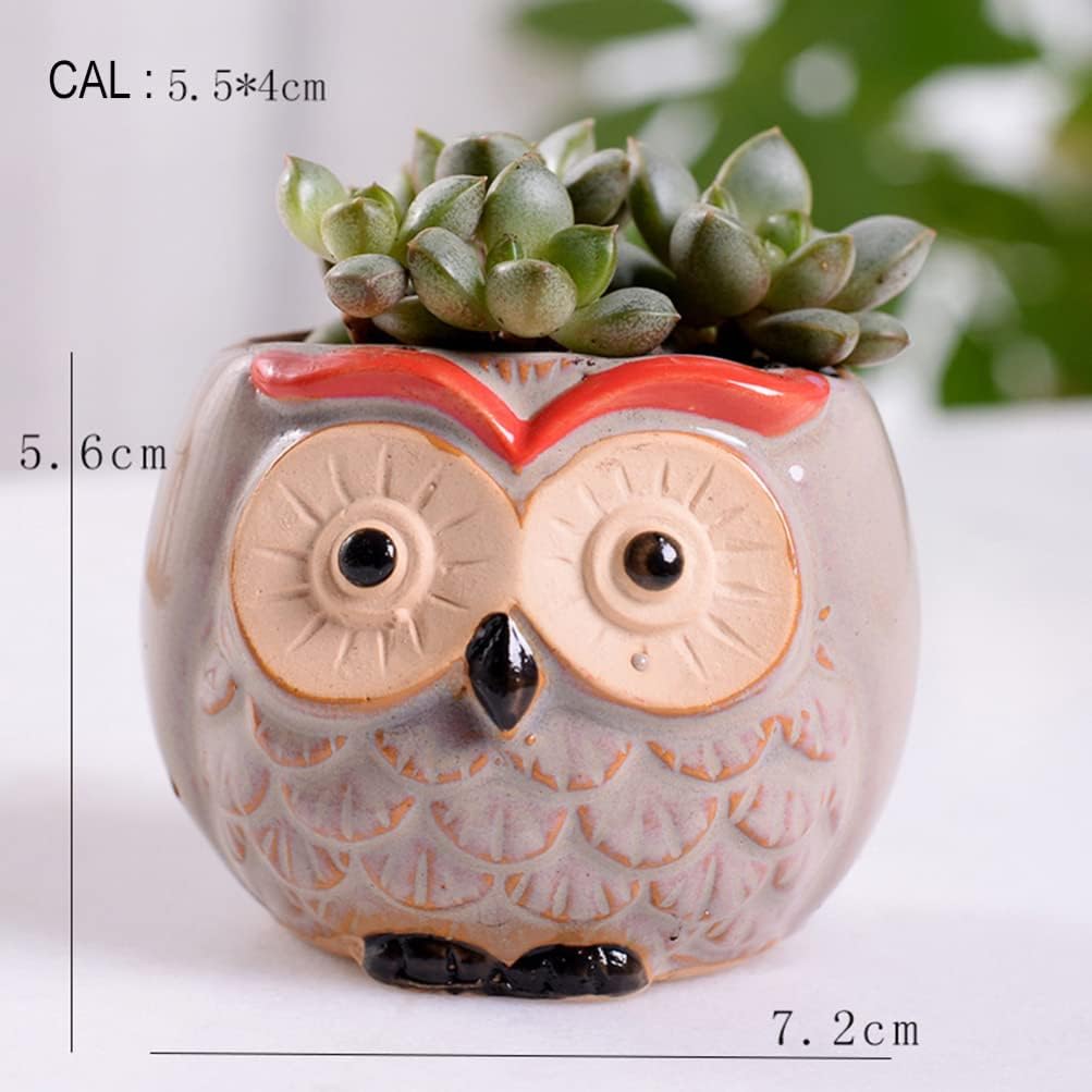 Happyyami 6st Kleine Pflanzent? Luftpflanzenbehälter Eule Blumentopf ?enpflanzer T? Gro? Eule Pflanz
