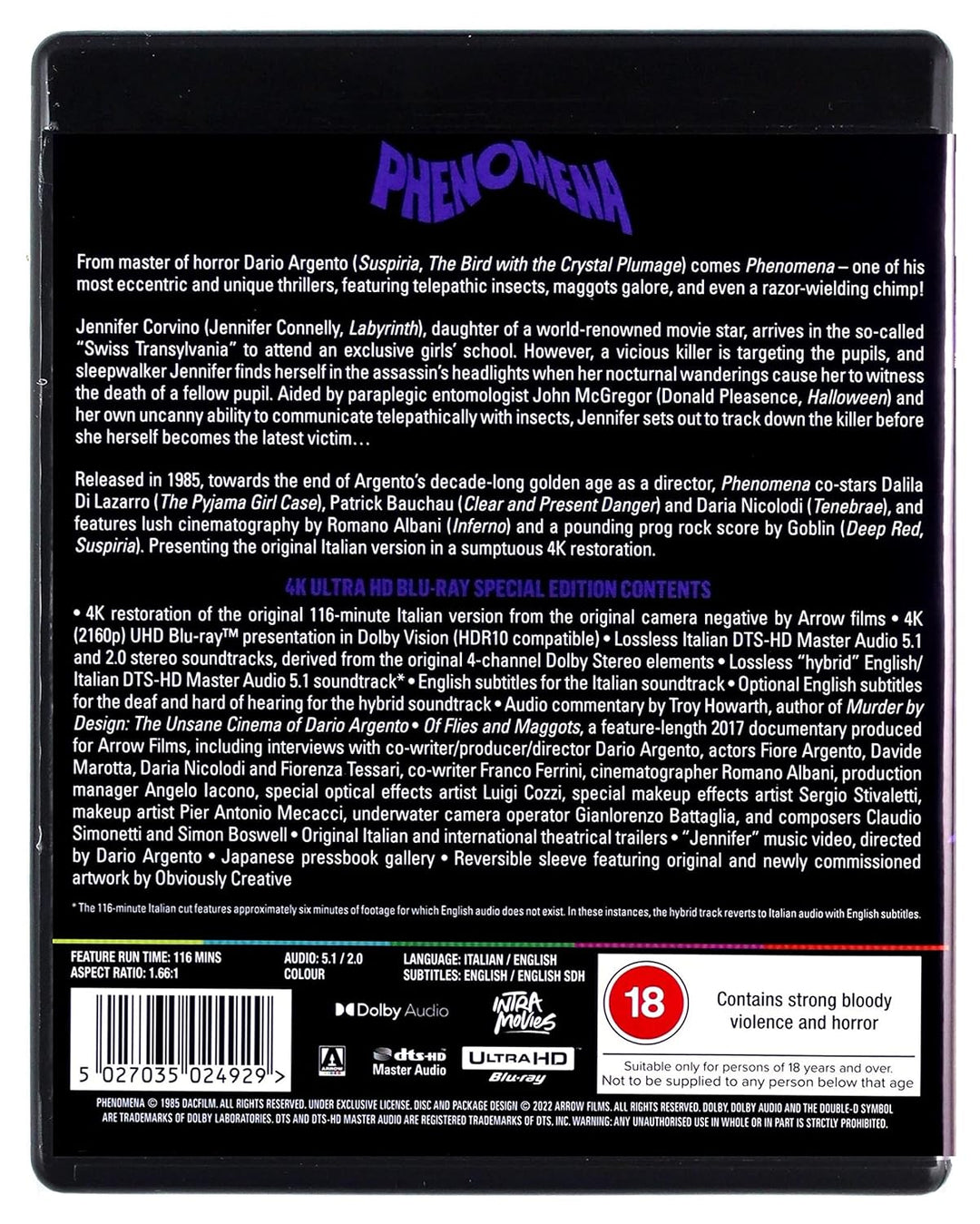 Phenomena [Blu-Ray] [Region Free] (IMPORT) (Keine deutsche Version), Blu-ray