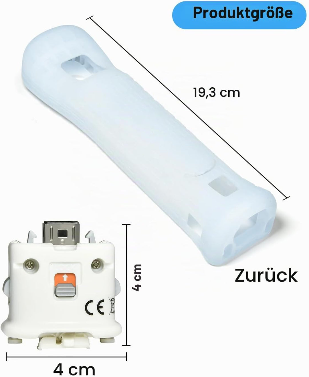 TechKen 2 Pack Motion Plus Adapter mit Silicon Case Sensor für Wii Remote Controller 2 Montion Plus+