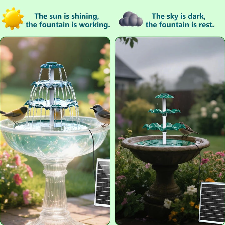 AISITIN DIY Brunnen,Vogeltränke Sets mit 6,5W Solar Springbrunnen, 3 Stufige Vogelfütterer für Draus