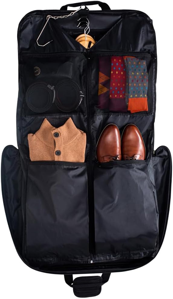 Reise Kleidersack, Anzughülle für 3 Anzüge, Anzugtasche für Herren mit Stärkster Haken, grosser Reis