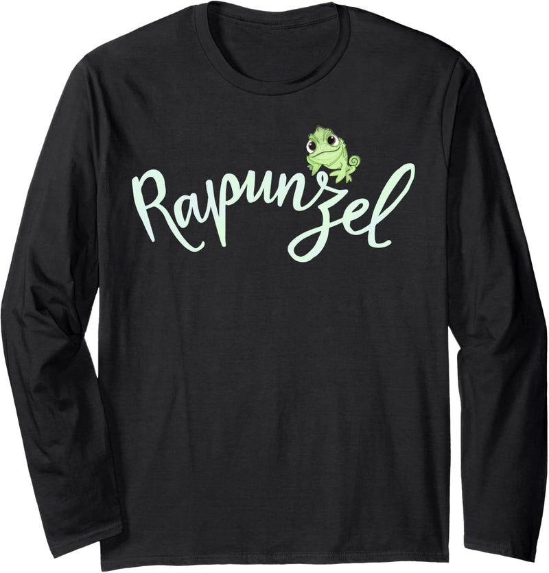 Disney Tangled Pascal on Rapunzel Cursive Text Langarmshirt