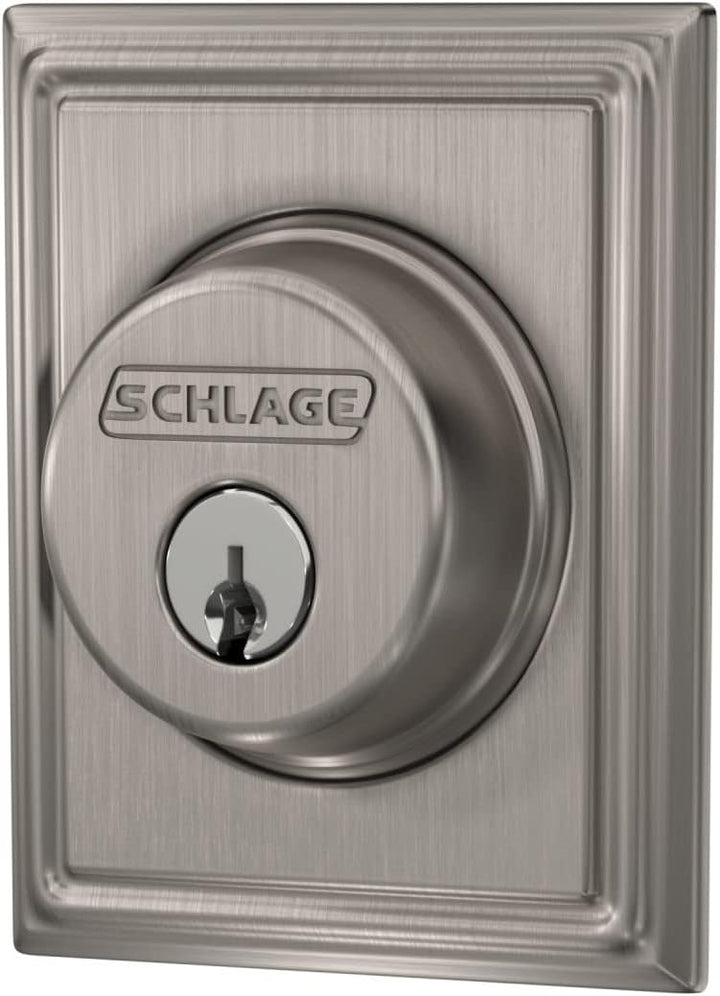 Schlage Riegelschloss mit Addison Zierleiste, Nickel satiniert (B60 N ADD 619) Satin / Nickelfarben