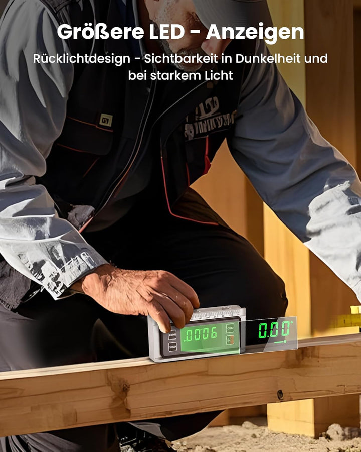 Beaspire Digitaler Winkelmesser LCD Neigungsmesser Magnetisch Winkelmesser Skaliertes Lineal Winkels