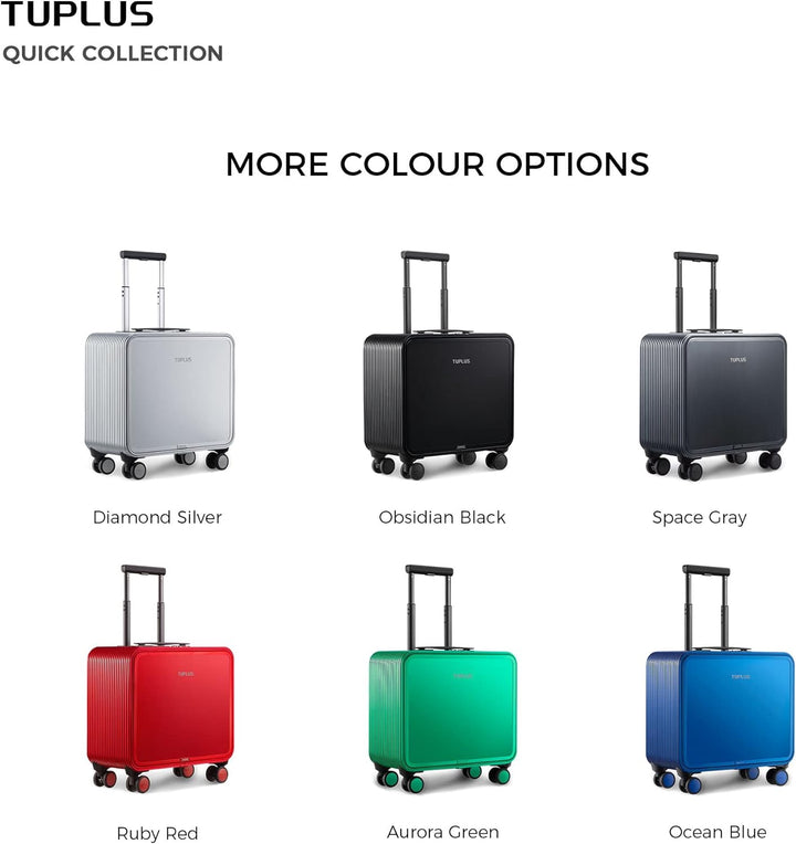 TUPLUS Koffer Aluminium Trolley Rollkoffer mit 4 Rollen Reisekoffer Handgepäck Hartschalenkoffer mit