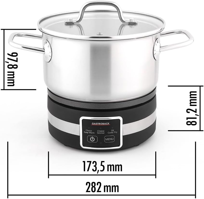 Fondue Multicook 4-in-1 & Kochplatte – elektrisch, 1.200 W, für Käse-, Schokoladen-, Brühen- & Fettf