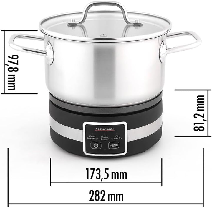 Fondue Multicook 4-in-1 & Kochplatte – elektrisch, 1.200 W, für Käse-, Schokoladen-, Brühen- & Fettf