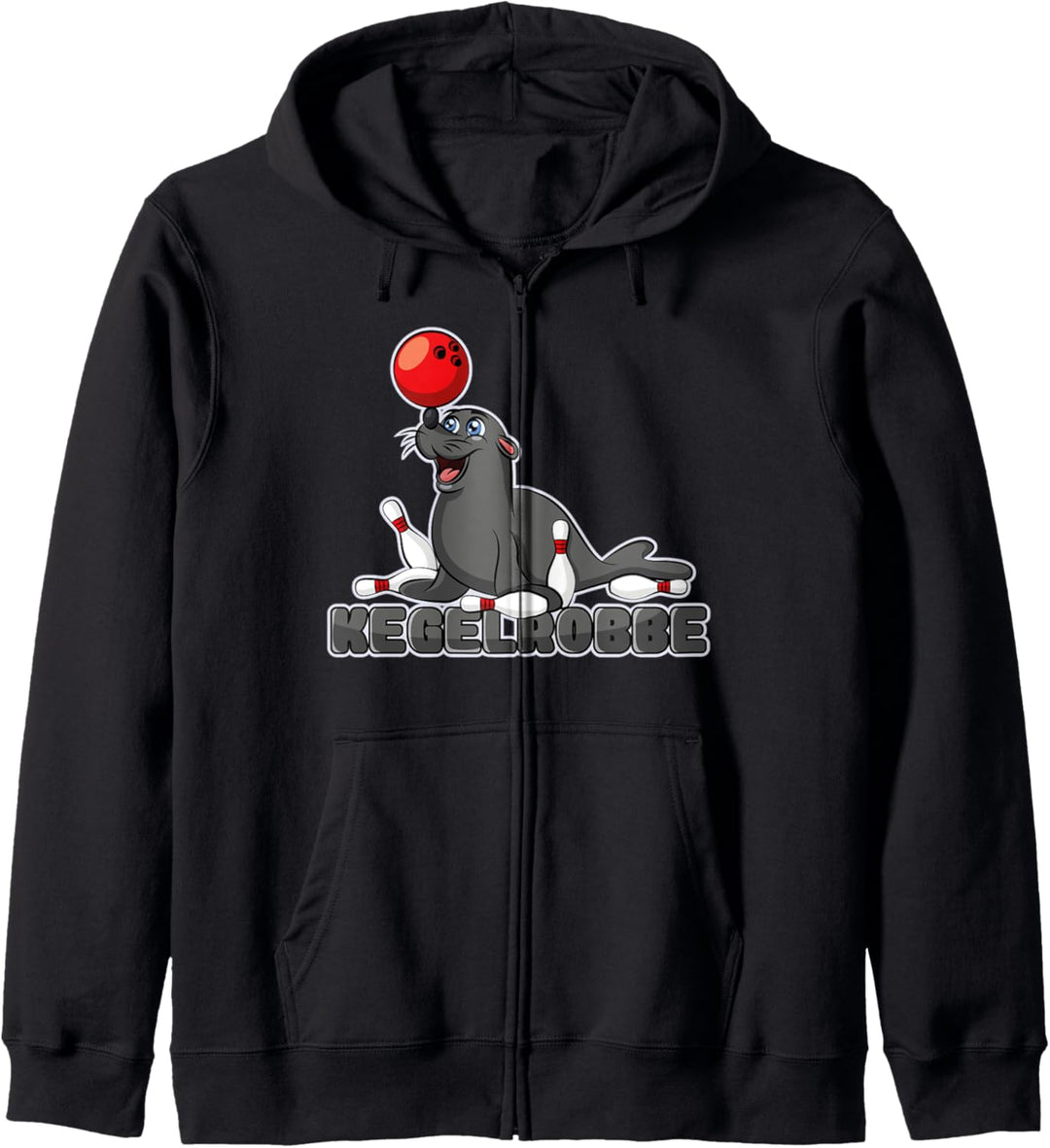 Kegelrobbe Robbe Bowling Kegeln Lustiges Wortspiel Kapuzenjacke