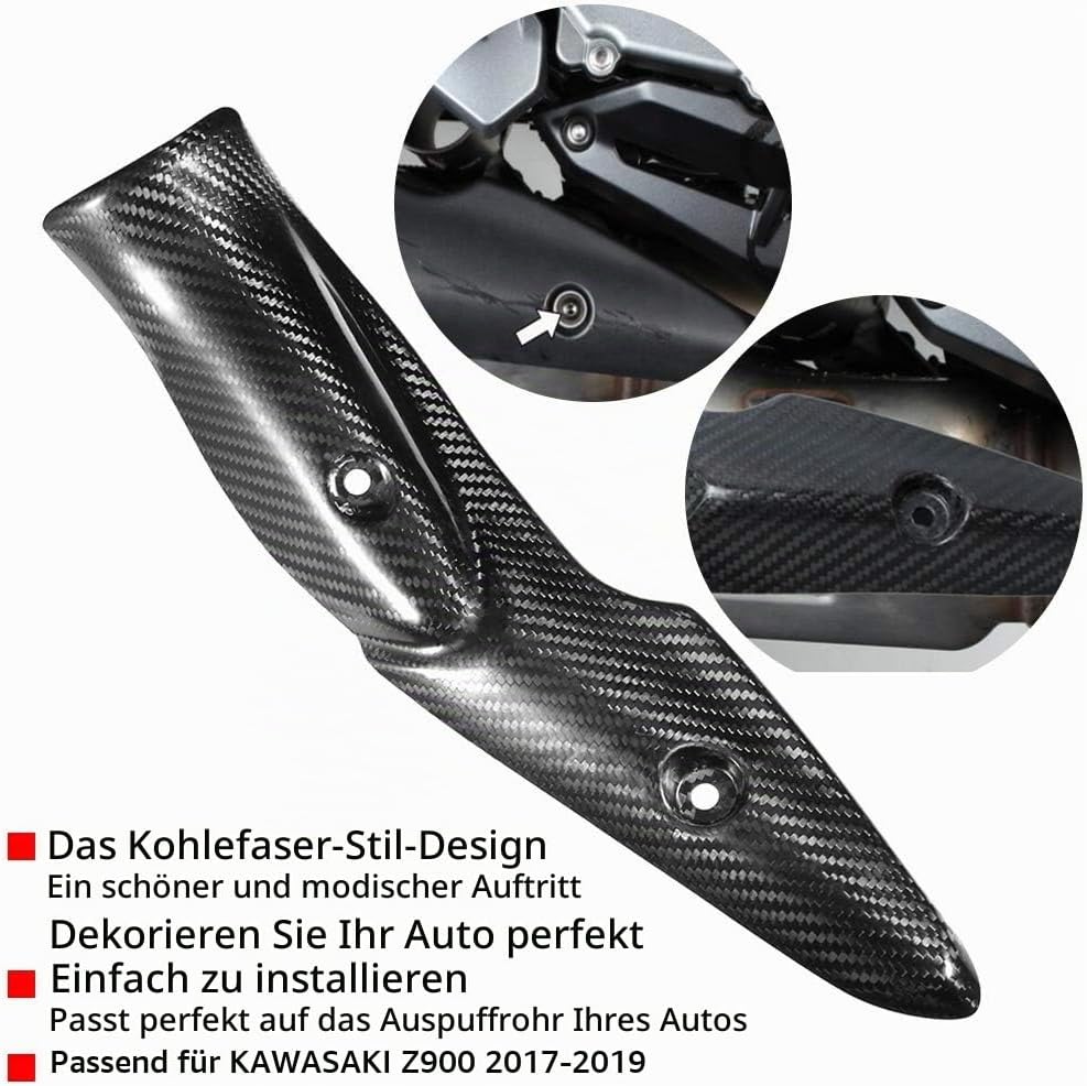 VOBOR Motorrad Hitzeschild, Motorradauspuffanlage Carbon Fiber Hitzeschild Schalldämpferabdeckung Fi