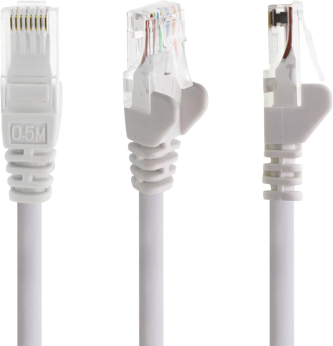 10m - weiss - 10 Stück - (PACK) - CAT.6 CAT6 Ethernet-Lan-Netzwerk-Kabel 1000 Mbit/s Patchkabel 10 m