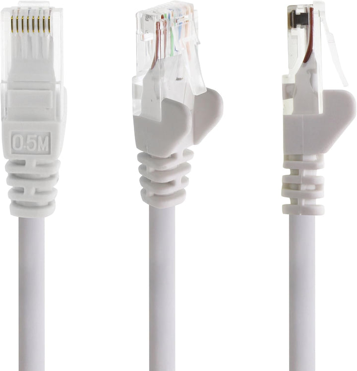 10m - weiss - 10 Stück - (PACK) - CAT.6 CAT6 Ethernet-Lan-Netzwerk-Kabel 1000 Mbit/s Patchkabel 10 m