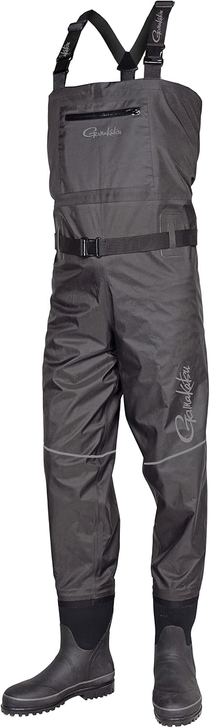 Spro Gamakatsu G-Breathable Waders Atmunksaktive Wathose mit Stiefel, Fliegenhose XL 44/45 Schwarz,