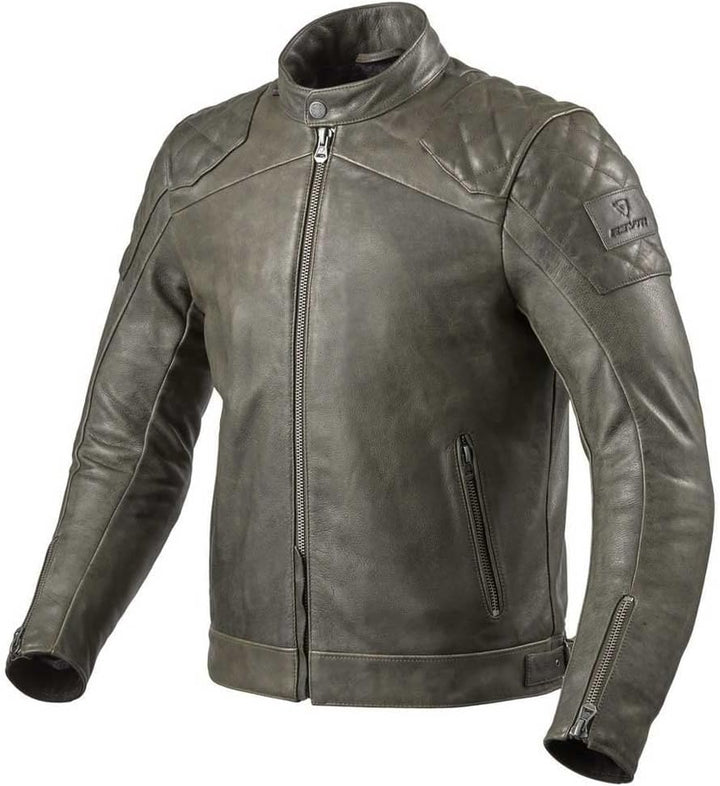 Revit Cordite Motorrad Lederjacke (Olive,52) 52 Olivegrün, 52 Olivegrün