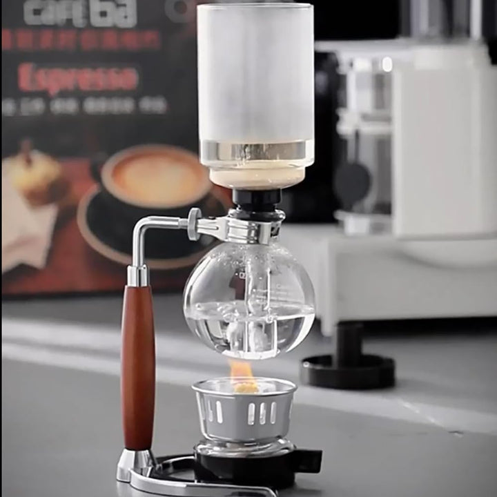 Rustikaler Siphon mit Holzgriff für 5 Tassen