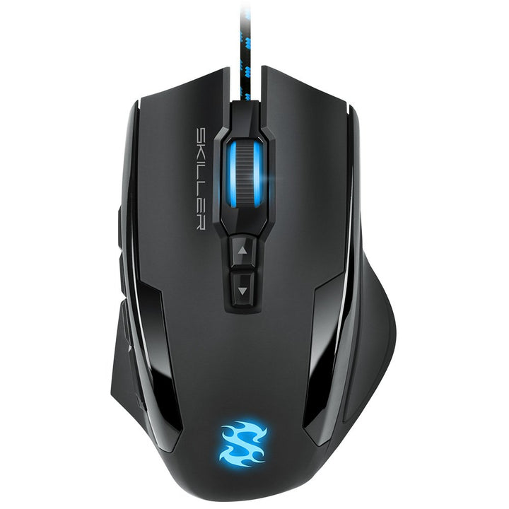 Sharkoon Skiller SGM1 Gaming Maus mit Makrotasten (10800 DPI, RGB-Beleuchtung, 12 Tasten, Weight-Tun