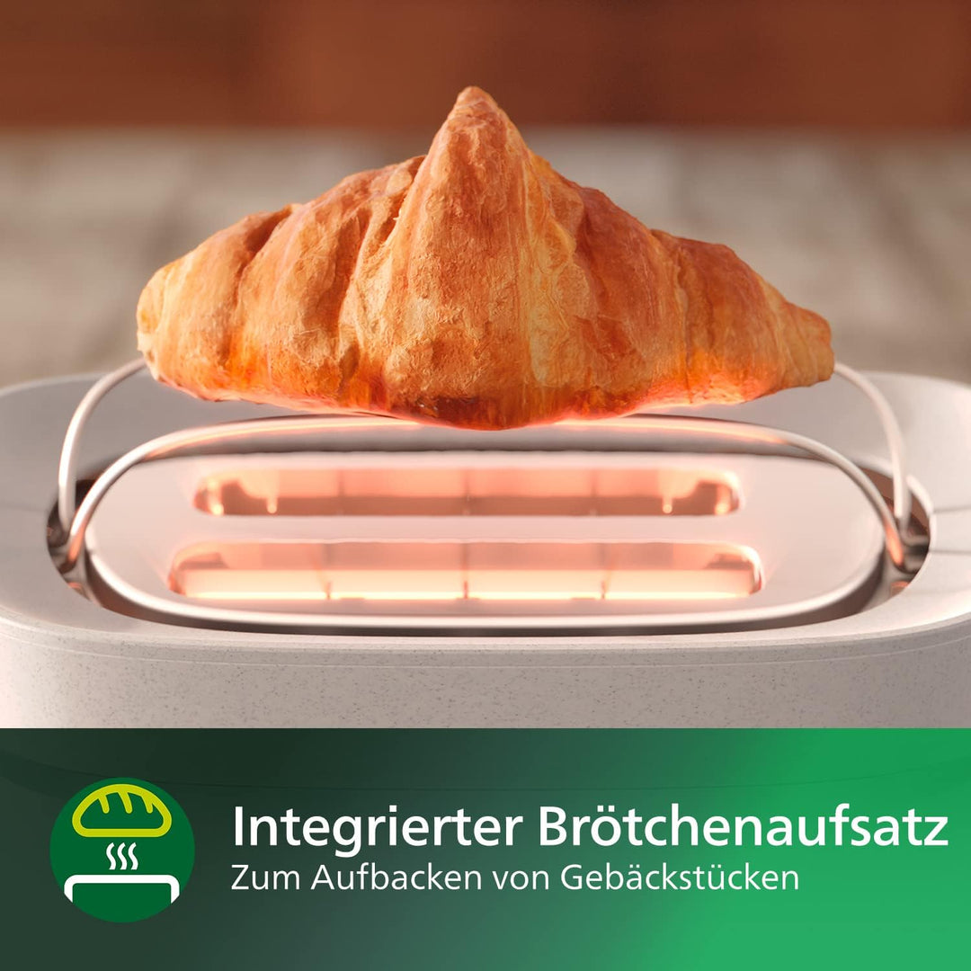 Philips HD2640/10 Conscious Collection Toaster, biologischer, 100% recycelter Kunststoff, 8 Bräunung