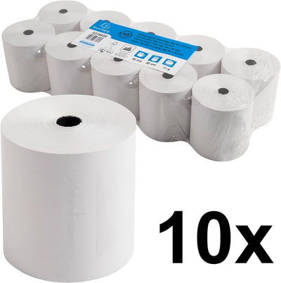 Exacompta 43706SE 10er Pack Thermopapierrollen 1-lagig, Breite: 80mm, Länge 72m, Durchmesser Kern: 1