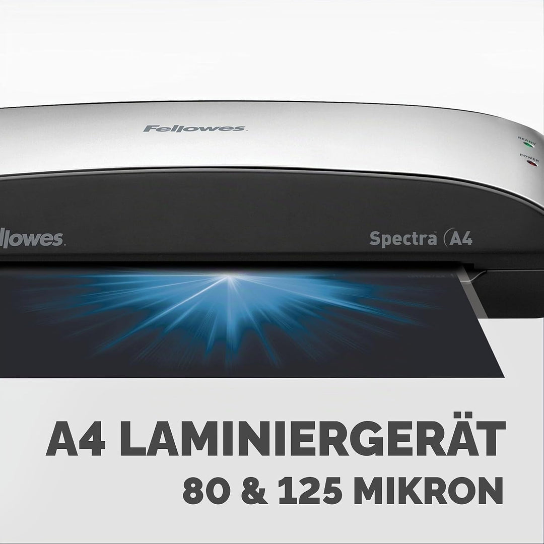 Fellowes A4 Laminiergerät, Spectra A4 für Einsteiger, für 80-125 Mikron Laminierfolien, bis A4 Forma