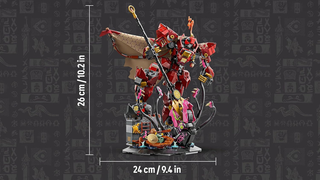 LEGO NINJAGO Der Feuerritter-Mech - Monstrosity Set mit beweglicher Figur, 2 Minifiguren und einem S