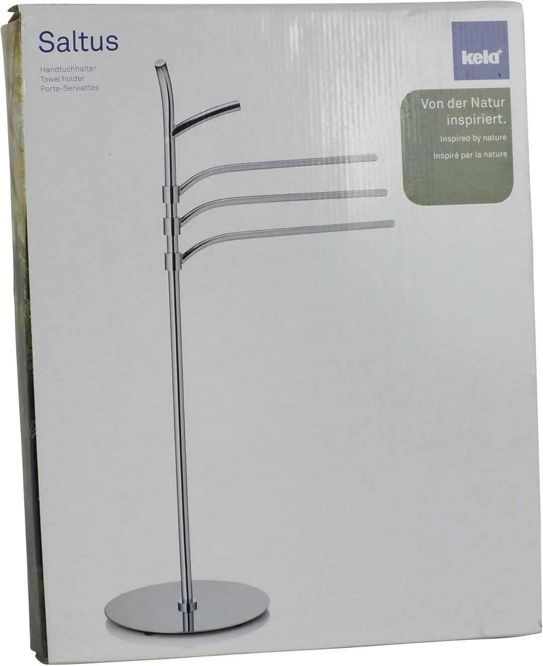 kela 22872 Handtuchhalter, 3 Arme, Rostfrei, Verchromtes Metall, 30 x 30 x 98.5 cm Höhe, Saltus, Sal