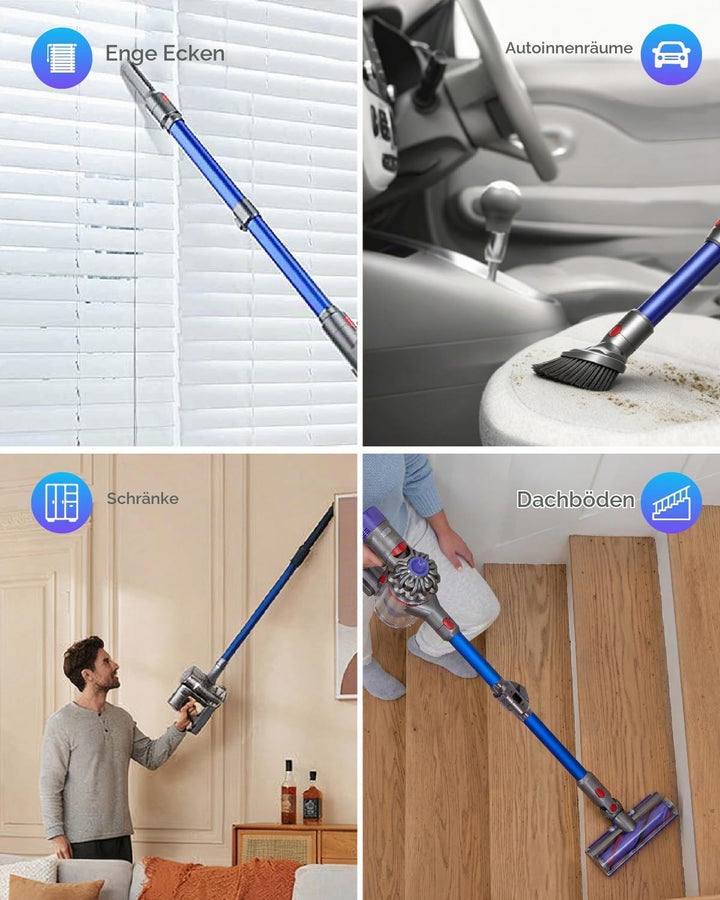 360° Drehung Verlängerungsrohr Kompatibel mit Dyson V7,V8,V10.V11 Staubsauger Ersatzteile,74.3cm Fal